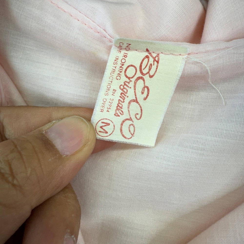 Beco Originals VTG Dress Womens M Pink Floral Button Front Retro 70s Sleeveless - Picture 3 of 14